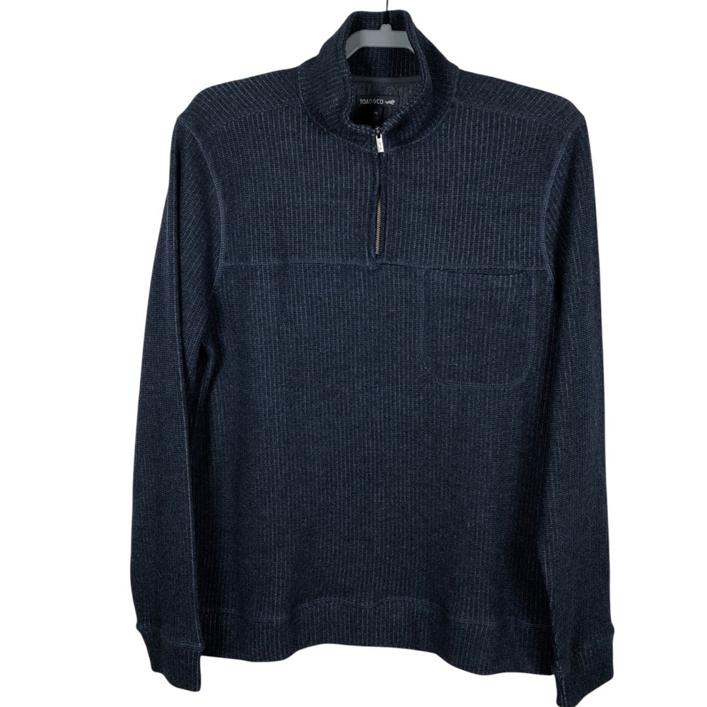 Toad & Co 1/4 Zip Wool Blend Pullover Sweater Men's Medium Breithorn‎ Ribbed